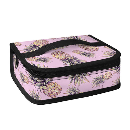 Pink Vintage Pineapple Pattern Print Small Lunch Bag