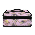 Pink Vintage Pineapple Pattern Print Small Lunch Bag