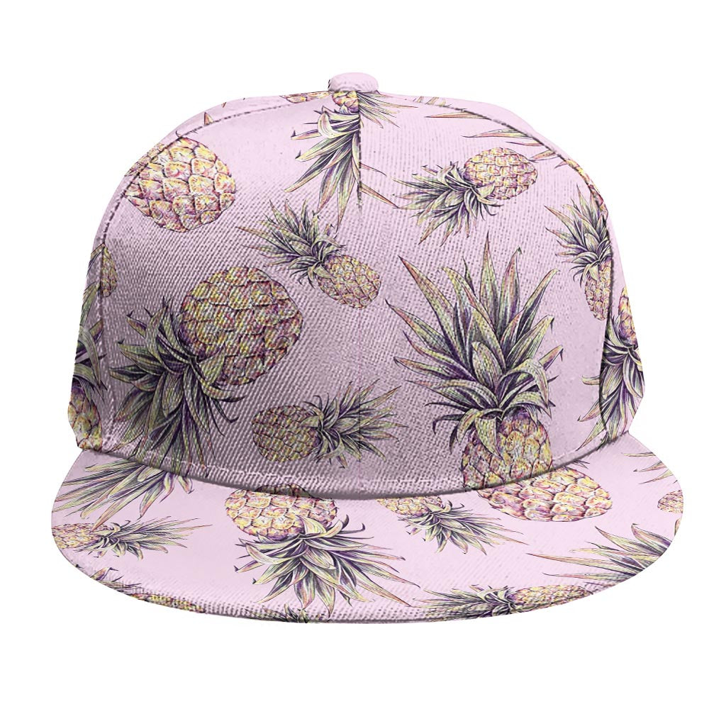 Pink Vintage Pineapple Pattern Print Snapback Cap