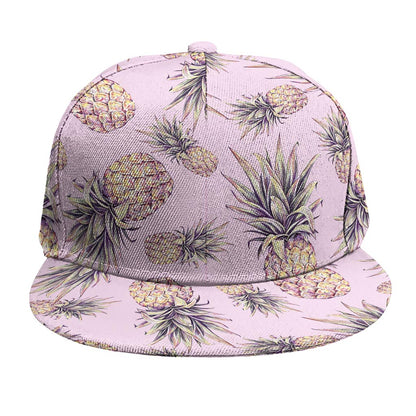 Pink Vintage Pineapple Pattern Print Snapback Cap