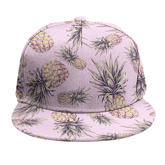 Pink Vintage Pineapple Pattern Print Snapback Cap