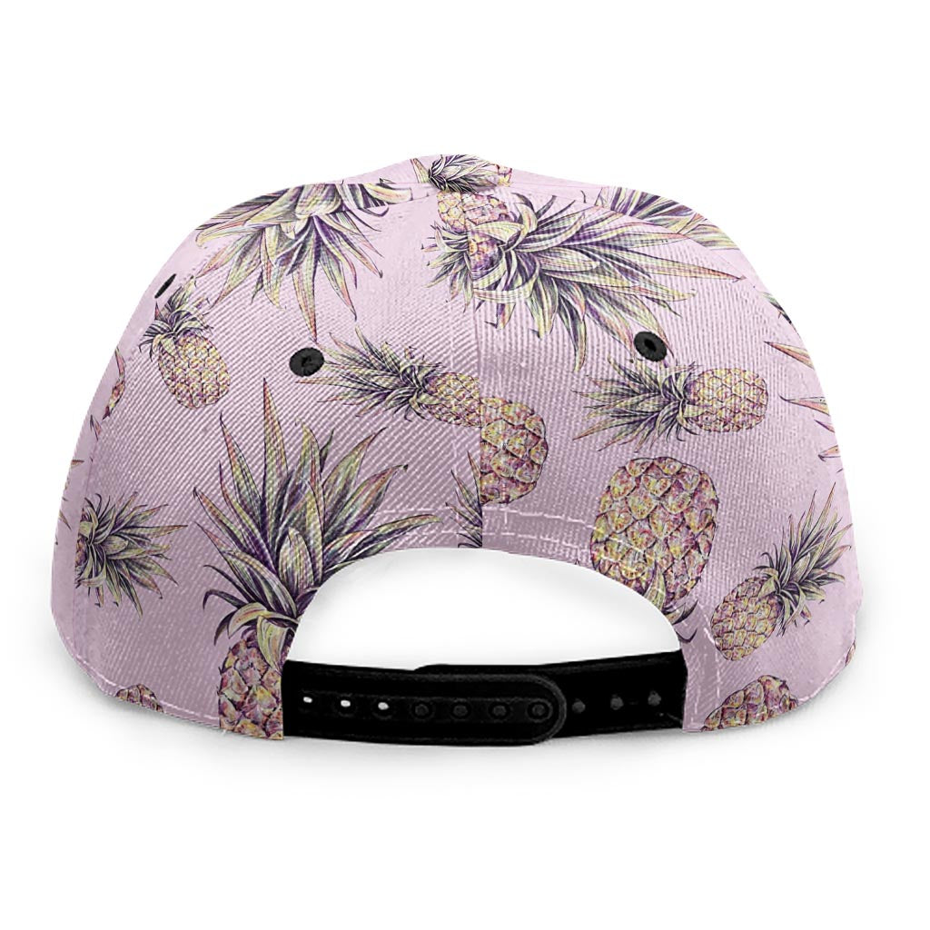 Pink Vintage Pineapple Pattern Print Snapback Cap