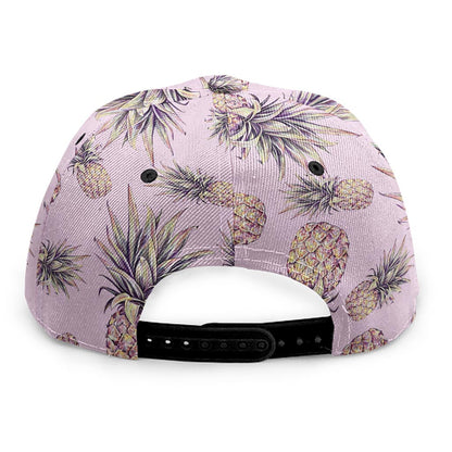 Pink Vintage Pineapple Pattern Print Snapback Cap