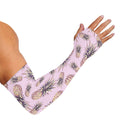 Pink Vintage Pineapple Pattern Print Sun Protection Arm Sleeves