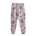 Pink Vintage Pineapple Pattern Print Sweatpants