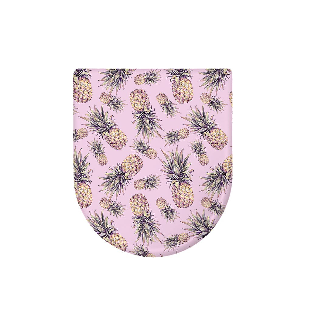 Pink Vintage Pineapple Pattern Print Toilet Lid Cover