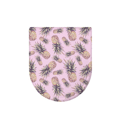 Pink Vintage Pineapple Pattern Print Toilet Lid Cover