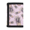 Pink Vintage Pineapple Pattern Print Trifold Wallet
