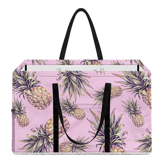 Pink Vintage Pineapple Pattern Print Utility Tote Bag