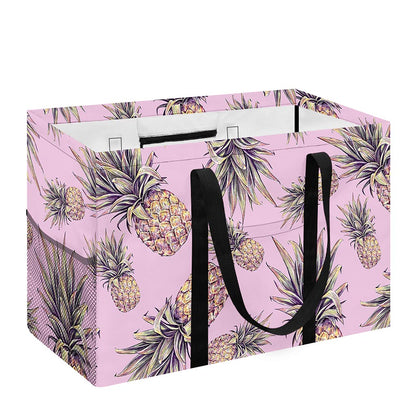 Pink Vintage Pineapple Pattern Print Utility Tote Bag