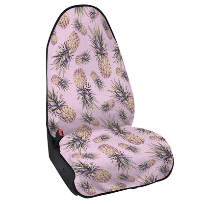 Pink Vintage Pineapple Pattern Print Waterproof Car Seat Cover