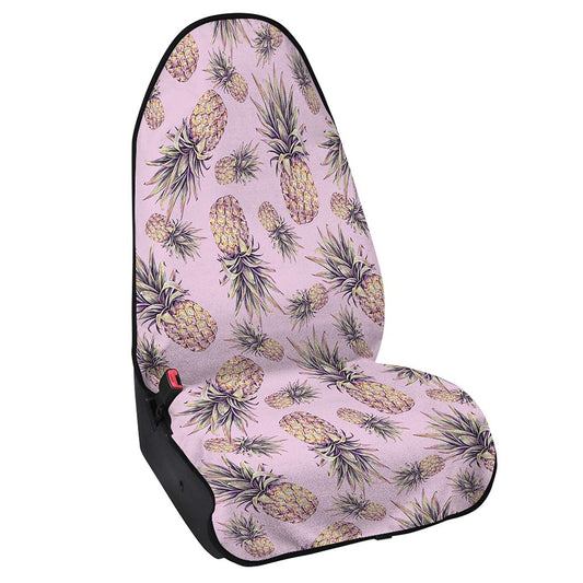 Pink Vintage Pineapple Pattern Print Waterproof Car Seat Cover