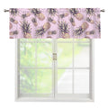 Pink Vintage Pineapple Pattern Print Window Valance