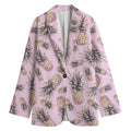 Pink Vintage Pineapple Pattern Print Women's Blazer