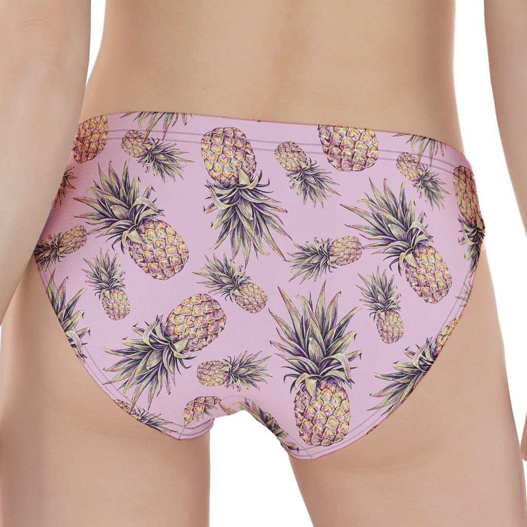 Pink Vintage Pineapple Pattern Print Women's Panties