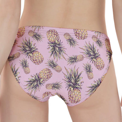 Pink Vintage Pineapple Pattern Print Women's Panties