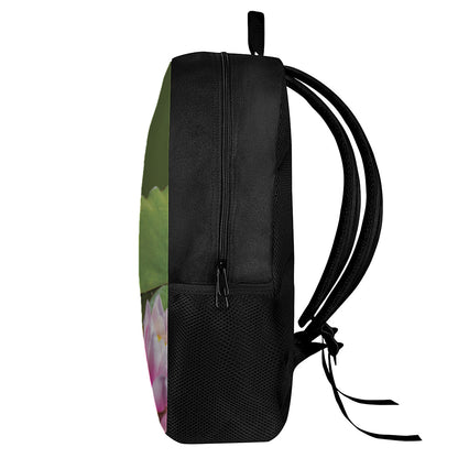 Pink Water Lilies Print 17 Inch Backpack