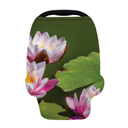 Pink Water Lilies Print Baby Seat Cover