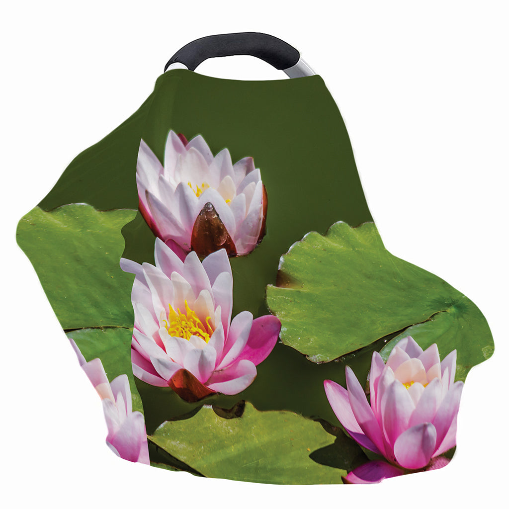 Pink Water Lilies Print Baby Seat Cover