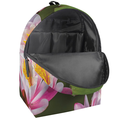 Pink Water Lilies Print Backpack