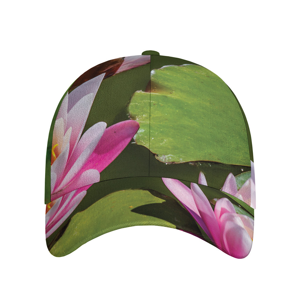 Pink Water Lilies Print Baseball Cap