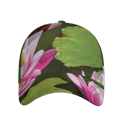 Pink Water Lilies Print Baseball Cap