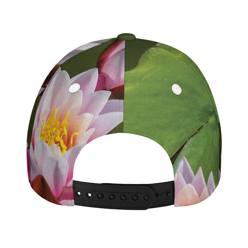 Pink Water Lilies Print Baseball Cap
