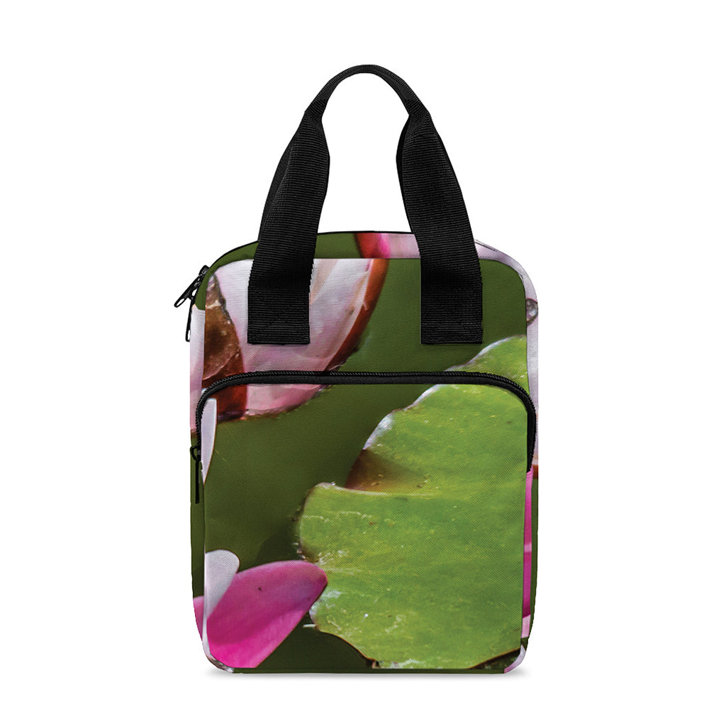 Pink Water Lilies Print Bible Tote Bag