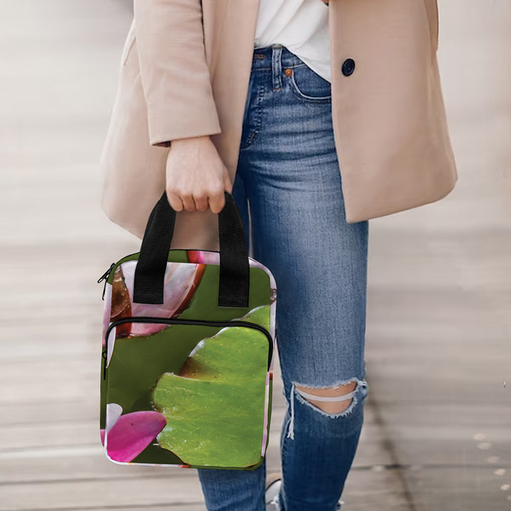 Pink Water Lilies Print Bible Tote Bag