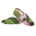 Pink Water Lilies Print Casual Shoes