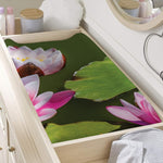 Pink Water Lilies Print Changing Pad Cover