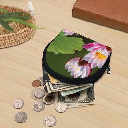 Pink Water Lilies Print Coin Purse