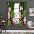 Pink Water Lilies Print Grommet Curtain Panels