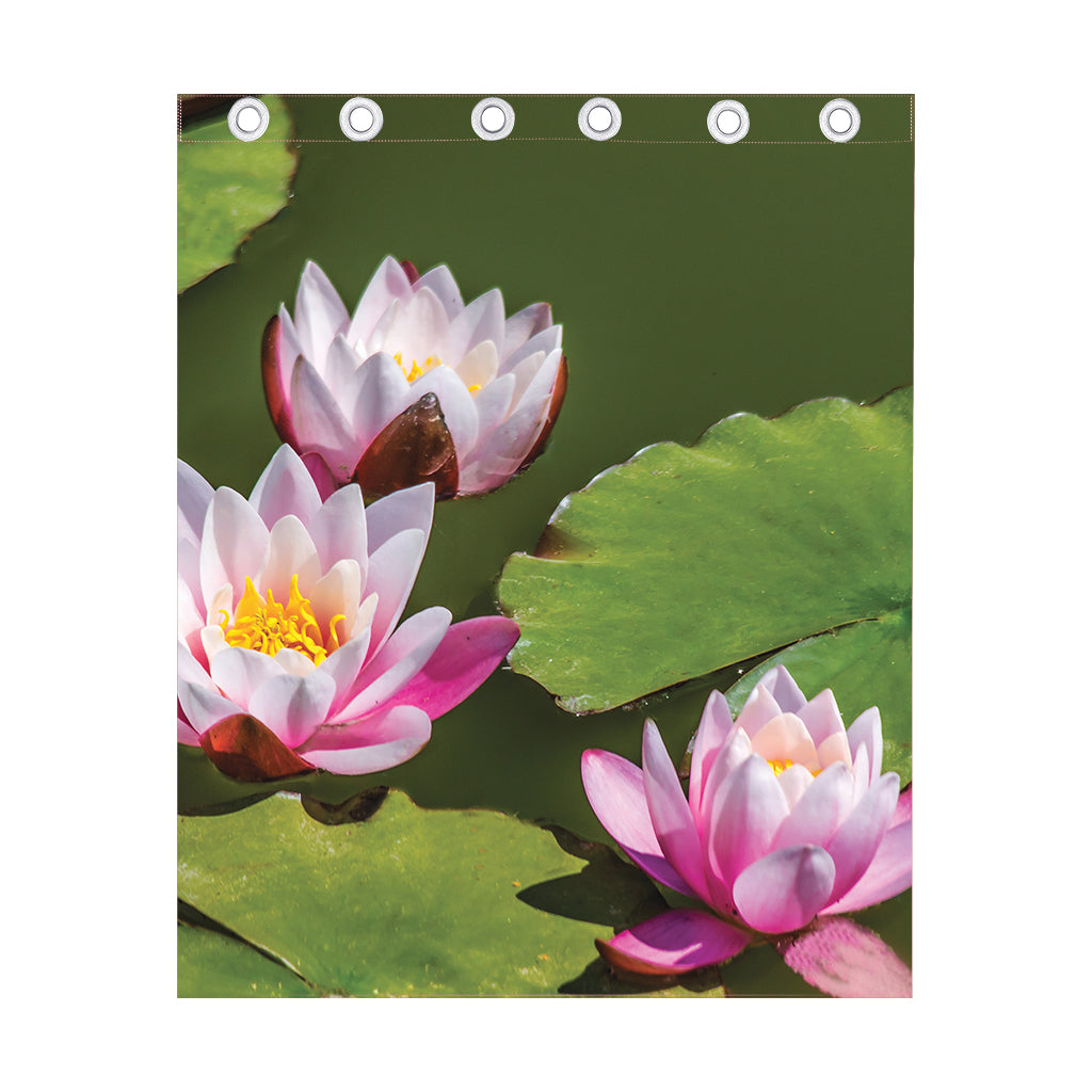 Pink Water Lilies Print Curtain