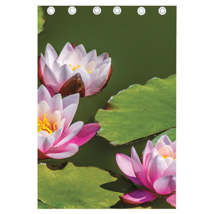 Pink Water Lilies Print Curtain