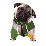 Pink Water Lilies Print Dog Zip Up Hoodie