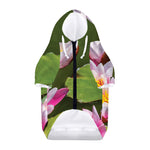 Pink Water Lilies Print Dog Zip Up Hoodie