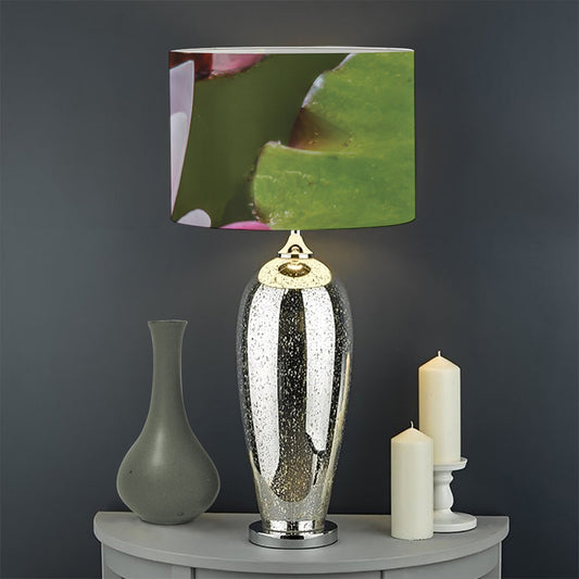 Pink Water Lilies Print Drum Lamp Shade