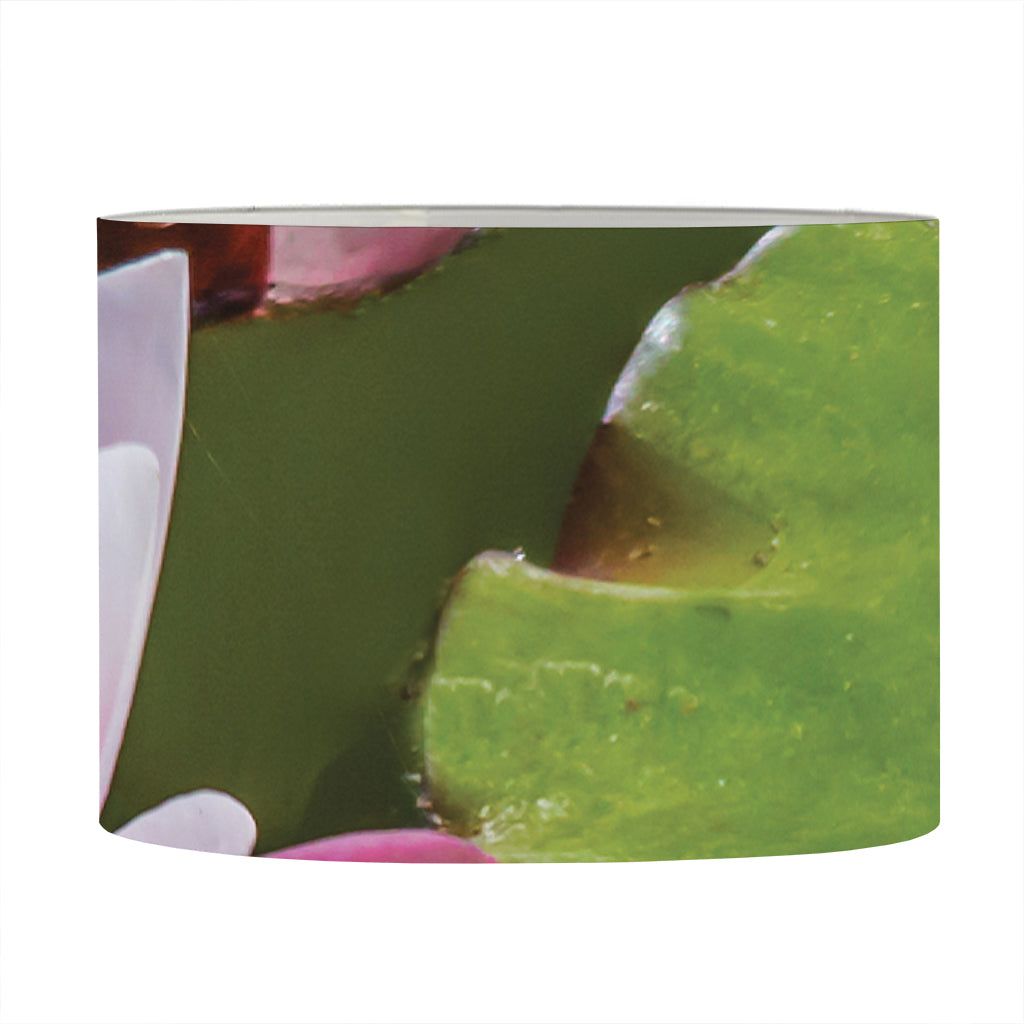 Pink Water Lilies Print Drum Lamp Shade