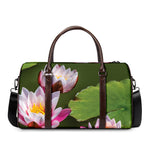 Pink Water Lilies Print Duffle Bag