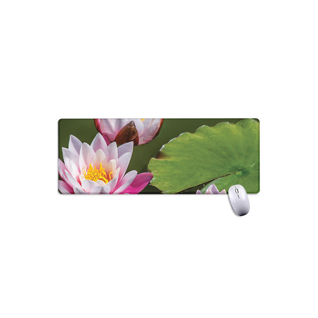 Pink Water Lilies Print Extended Mouse Pad