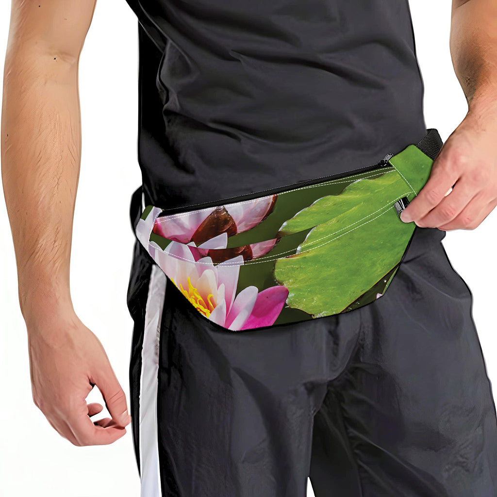 Pink Water Lilies Print Fanny Pack