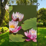 Pink Water Lilies Print Garden Flag
