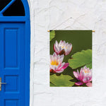Pink Water Lilies Print Garden Flag