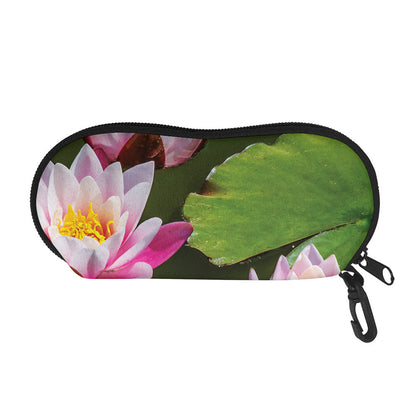 Pink Water Lilies Print Glasses Case
