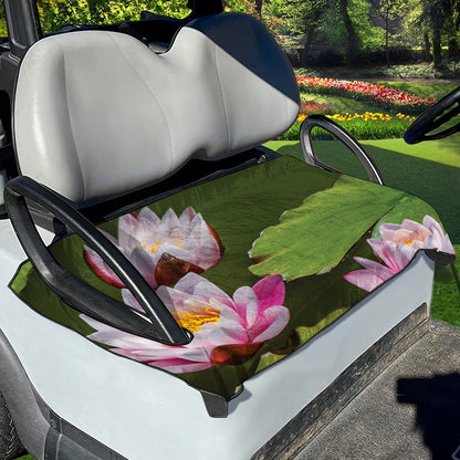 Pink Water Lilies Print Golf Cart Seat Cover