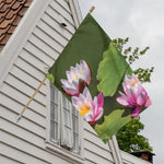Pink Water Lilies Print House Flag