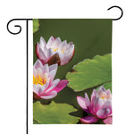 Pink Water Lilies Print House Flag