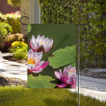Pink Water Lilies Print House Flag