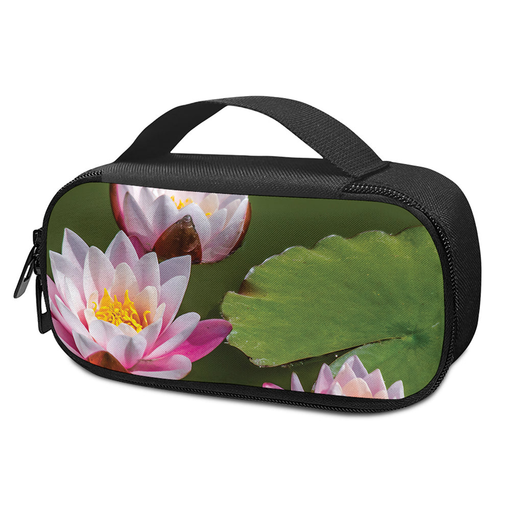 Pink Water Lilies Print Insulin Cooler Travel Case